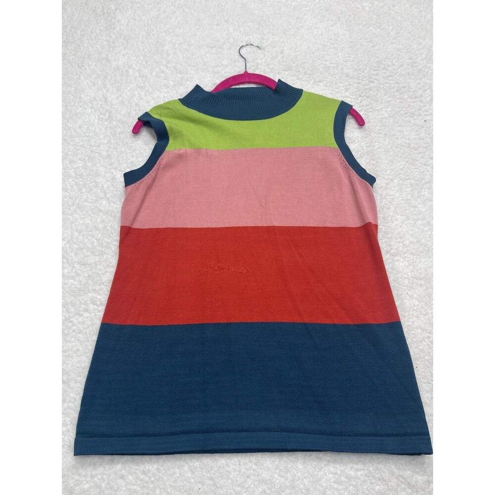 New York & Company Pullover Sweater Top Blue Colorblock Comfy Small